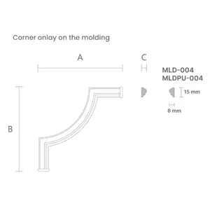 MLD-004U oak architectural corner moulding